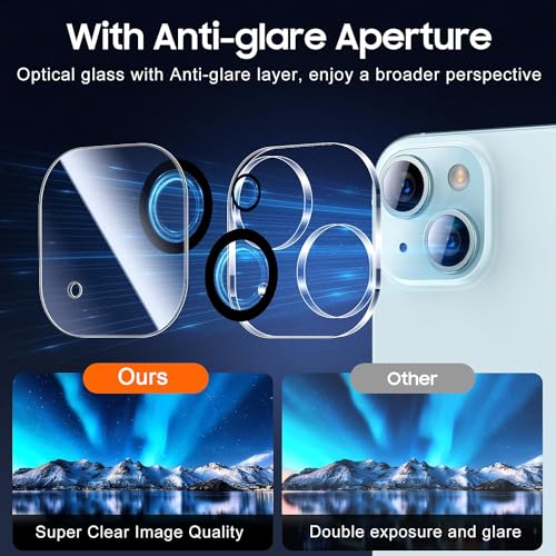 Image of Mizi 2 Pack Camera Lens Protector for iPhone 15 6.1 inch /iPhone 15 Plus 6.7 inch 2023 Release, 9H Tempered Glass Camera Cover screen [Case Friendly][Does not Affect Night Shots] - Clear