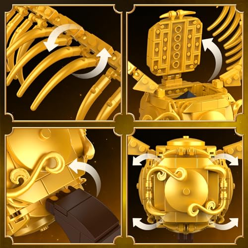 Image of Vziimo Golden Fidget Spinner Building Set, MOC Ideas Magic Golden Ball Model Kit, Creative HP Gift Toys for Teens Adults (371 PCS)