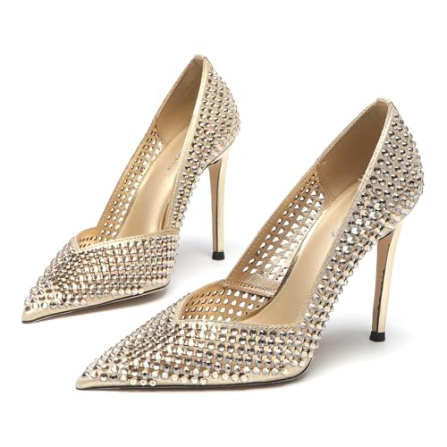 Lryweisy Women's 4 Inch Pumps Pointy Toe Wedding Dress Shoes Slip on Stiletto Pump,Black Stiletto Heels Closed Toe Heels Dress Shoes Nude Shoes Sexy Heels3