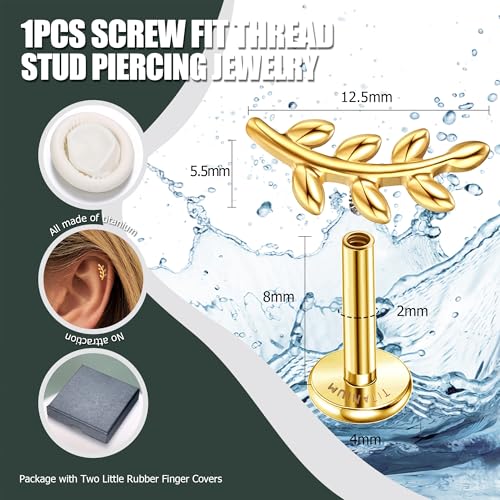 16G Flat Back Earrings G23 Titanium Cartilage Earrings for Women Tragus Piercing Jewelry Internally Threaded Flat Back Stud Earrings Labret Helix Conch Piercing Jewelry2