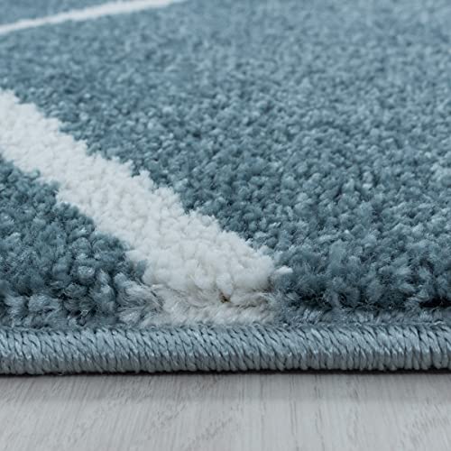 Tapis enfant vagues bleu petit format 80x150 antidérapant