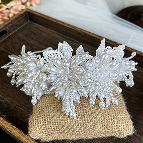 Bridal Headpieces Pérola artesanal Headband Headband cabelo videira de ouro tiara acessórios de cabe