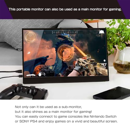 Image of Prometheus-Monitor Premium Smart Portable Monitor 1080P FHD Anti Blue Light Non Glare Screen,Second External Display with Magnetic Cover & Cable, UQ-PM (14 inch (Standard))