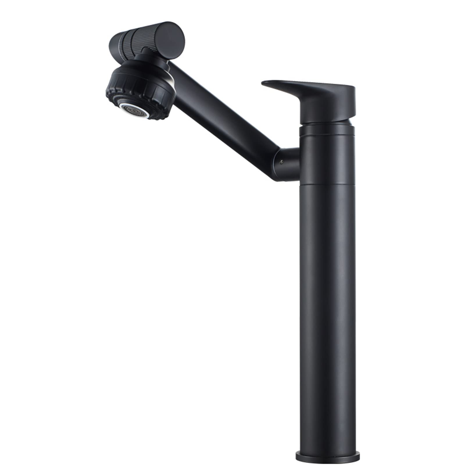Robinet de lavabo noir orientable à 2 jets pour salle de bain