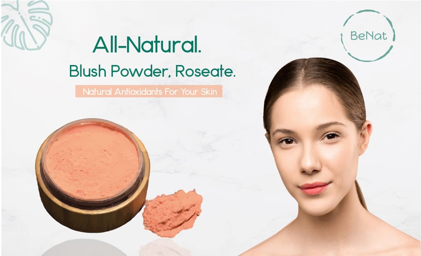 BeNat. REFILL. Blush Powder, ROSEATE. Made with Fewer, all-Natural Ingredients. 0.4-oz. Packed in a Beautiful Bamboo, Eco-friendly Case.