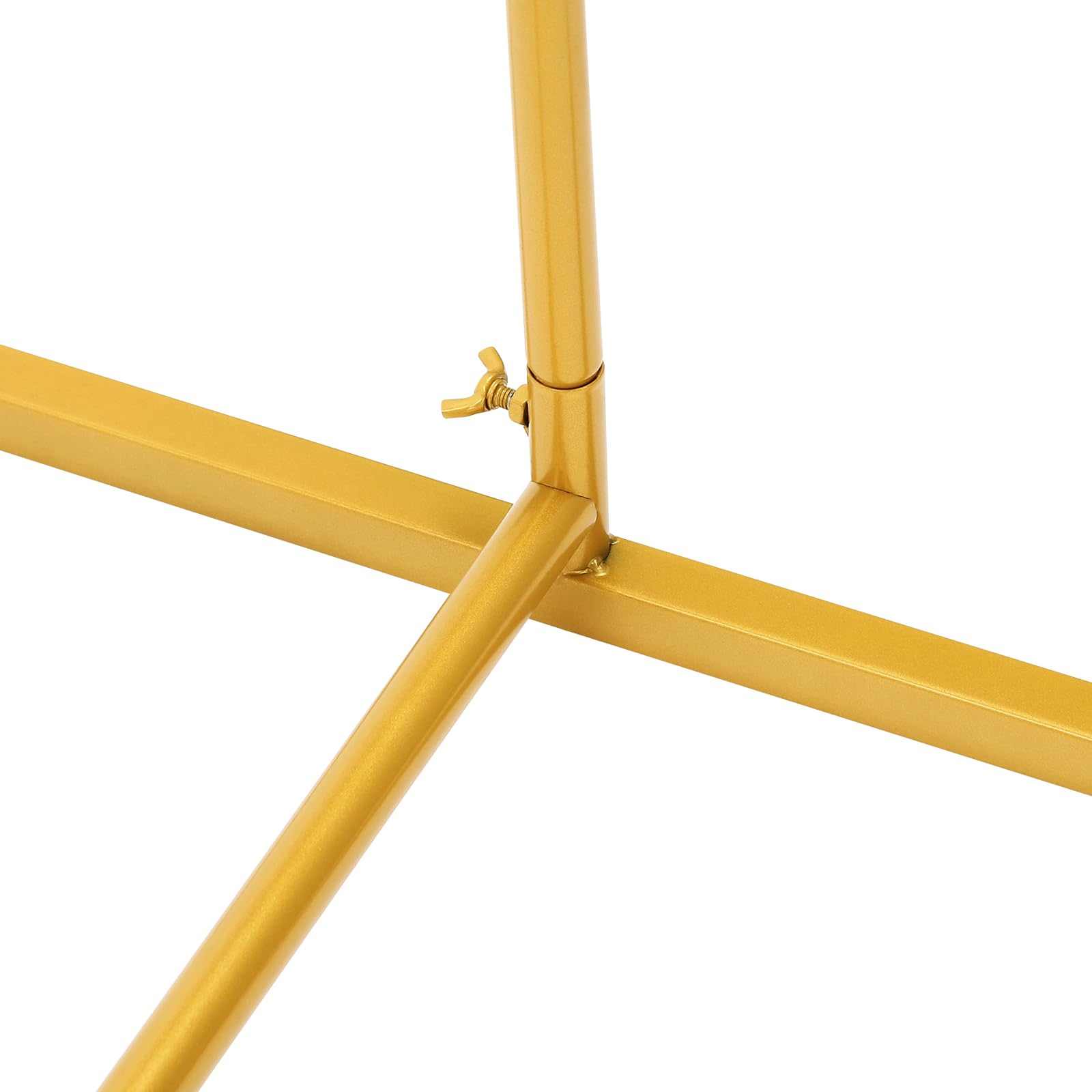 Stojak na kwiaty weselne, 2 x 2 x 0,5 m, kwadratowy łuk balonowy z pokryciem materiałowym, metalowy łuk balonowy na wesele, ceremonię, imprezę (złoty stojak + różowe obicie materiałowe)