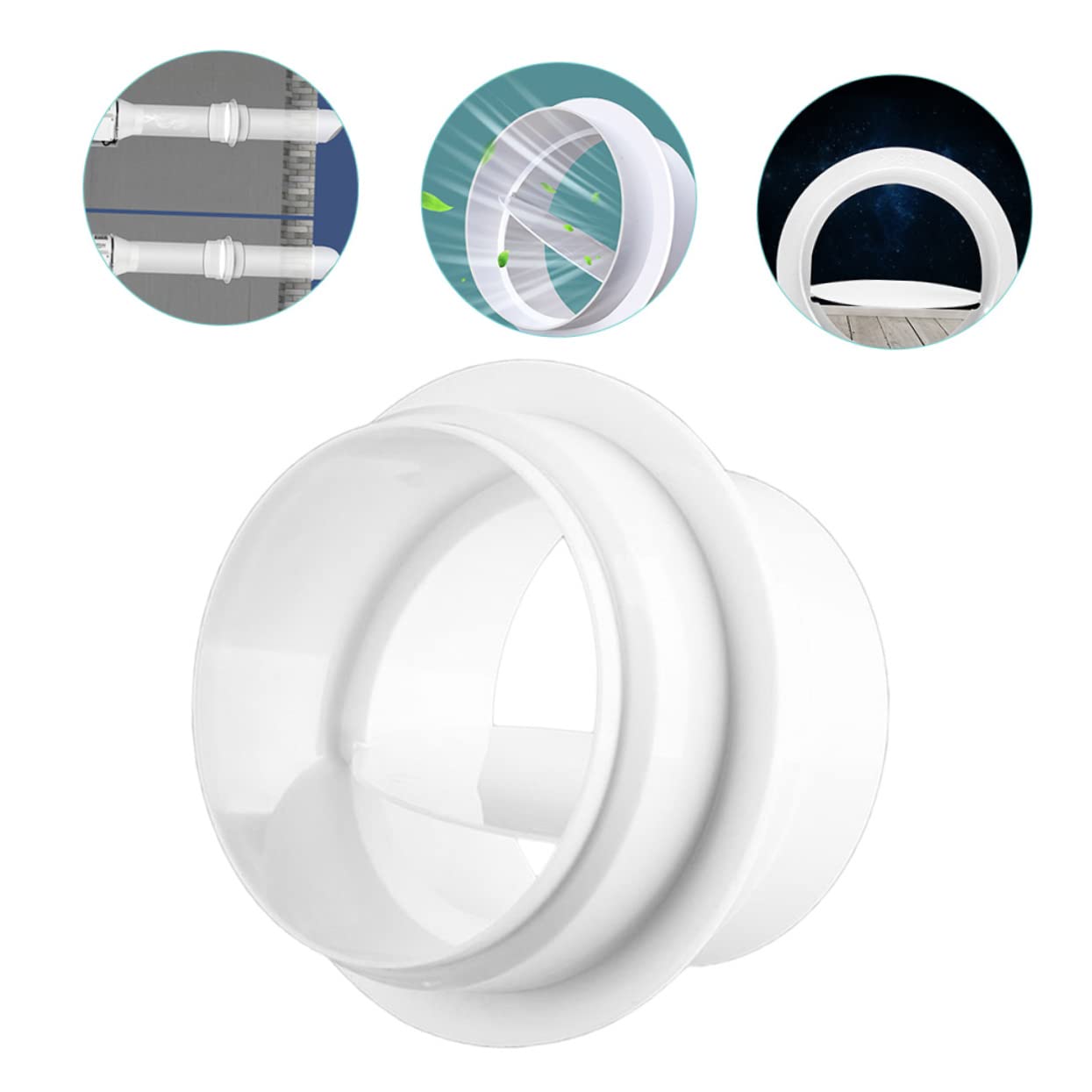 Tofficu 5 Stück Duct Connector mit Rückflussverhinderer Material Einfache Installation für Klimaanlagen und Abluftventilatoren Effektiver Luftstromblocker für Gewerbliche und Private