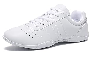 LANDHIKER Kids Cheerleading Shoes White Dance Shoes for Girls