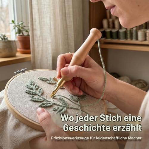 Punch Needle Set mit 2 Nadeln – Holzgriff & Edelstahl für Anfänger und Kreative – Bild 7
