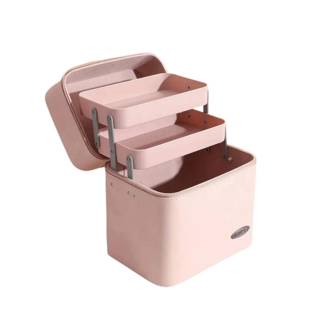 COZIESS 1Pack, Pu Leather Makeup Storage Box with Zipper, 3-Layer Travel Vanity Bag | Multi Compartment Cosmetic Bag Display Organizer for Lipstick Nailpolish for Women.-image-34