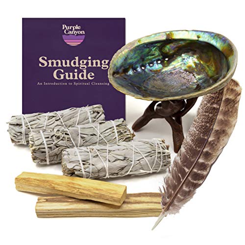 Comparison: Best Sage For Smudging 6 Purple Canyon Smudge Kit (Beginner's Gift Set) - 3 White Sage Smudge Sticks, 2 Palo Santo, Abalone Shell, Smudge Feather w/Stand + Smudging Guide for Home Cleansing & Healing Meditation Rituals