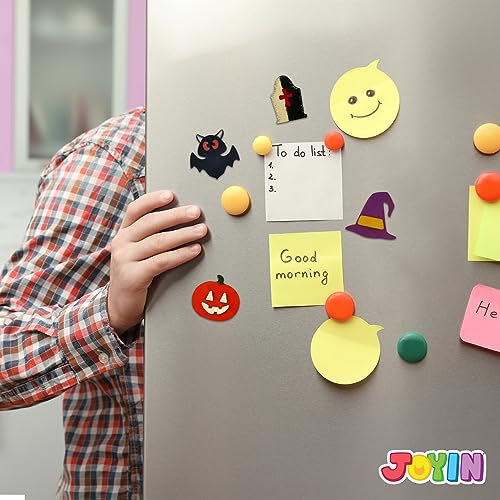 Image of JOYIN 12 Pcs Halloween Wood Craft Kit, Wooden Magnet Creativity Arts Painting Kit, DIY Halloween Painting Craft for Kids Party Supplies, Toddler Party Favors Family School Activities