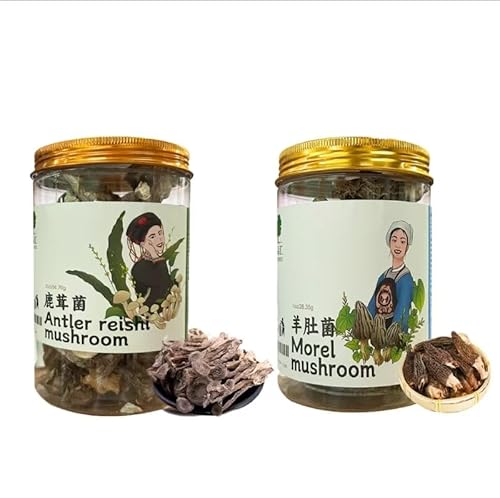 QIANPINHUI Dried Morel Mushrooms 1oz & Dried Fried Chicken Mushroom 2oz