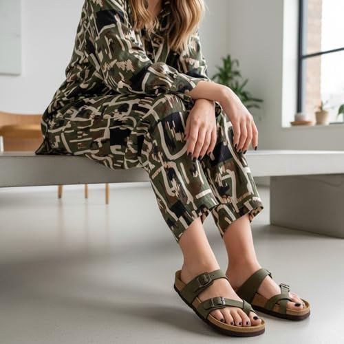 Image of CUSHIONAIRE Women's Luna Cork Footbed Sandal With +Comfort