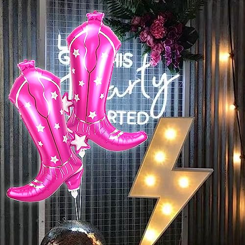 Cowgirl Boot Balloons 2 Pcs,Western Cowgirl Party Decorations,34Inches Pink Cowgirl Boots Foil Balloon For Last Rodeo Party,Disco Cowgirl Birthday Decorations & Country Party Supplies #TOP3