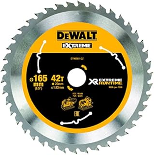 Dewalt DT99561-QZ DT99561-QZ-Hojas para Sierra Circular portátil XR Extreme RUNTIME 165mm x 20mm 42D, Black/Yellow, 165/20mm 42WZ/FZ