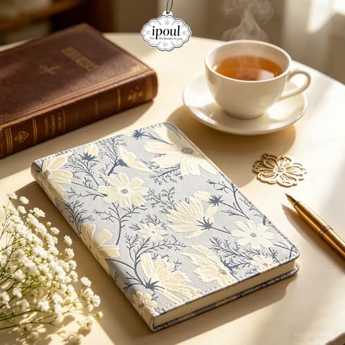 Carnet de notes à fleurs A5 aux pages lignées et couverture rigide - 7