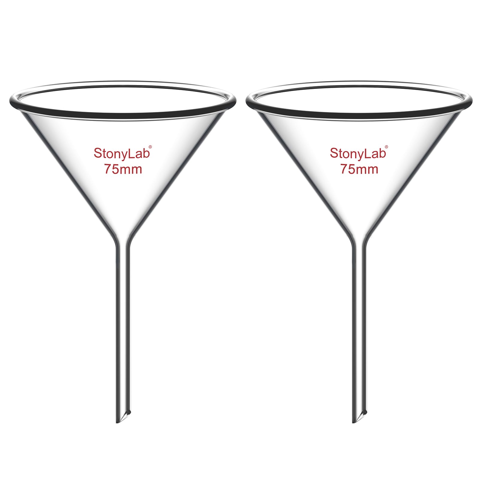 Borosilicate Glass Funnels - 2 Pack -1 Borosilicate Glass Funnels - 2 Pack -1
