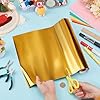 OLYCRAFT Gold Permanent Vinyl Roll 305mm x 5m Permanent Adhesive Vinyl Sheets Self Adhesive Vinyls Roll PVC Self-Adhesive Vinyls Sheets for Cup Mug Car Window Silhouette Cameo Water Bottles #2