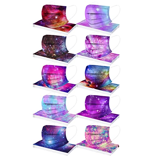 100 Stück Kinder Mundschutz Einweg 3-lagig mit Motiv Bunt Mund Nasenschutz Stern Schmetterling Druck Tücher Atmungsaktiv Mund-Tuch Bandana Halstuch Schals für Jungen und Mädchen (D1, 14.5×9.5cm) Cover