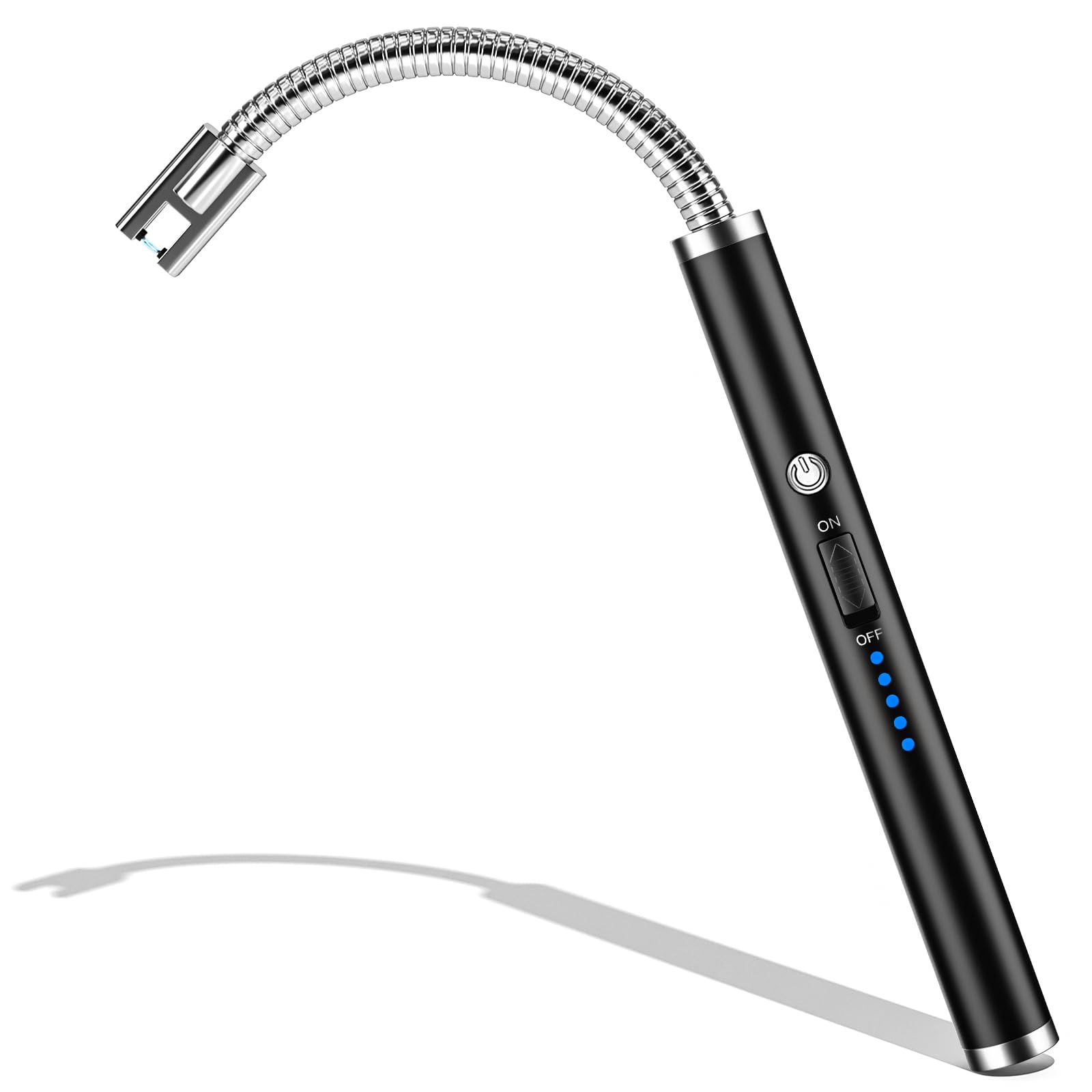 NESAPTO Zinc Electric Candle Lighter - Rechargeable With Flexible Neck, LED Battery Display, USB Plasma Flameless for Camping, Grill, Fireworks