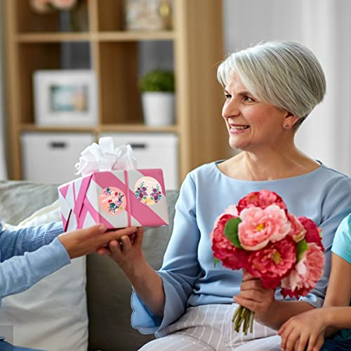 Mother’s Day Gift Label Stickers Round Envelope Seal Stickers Self-Adhesive Flower Letter Heart Design Happy Mother’s Day Stickers For Card Candy Bag Box Decoration Party Favors Class Rewards 48Pcs #TOP29