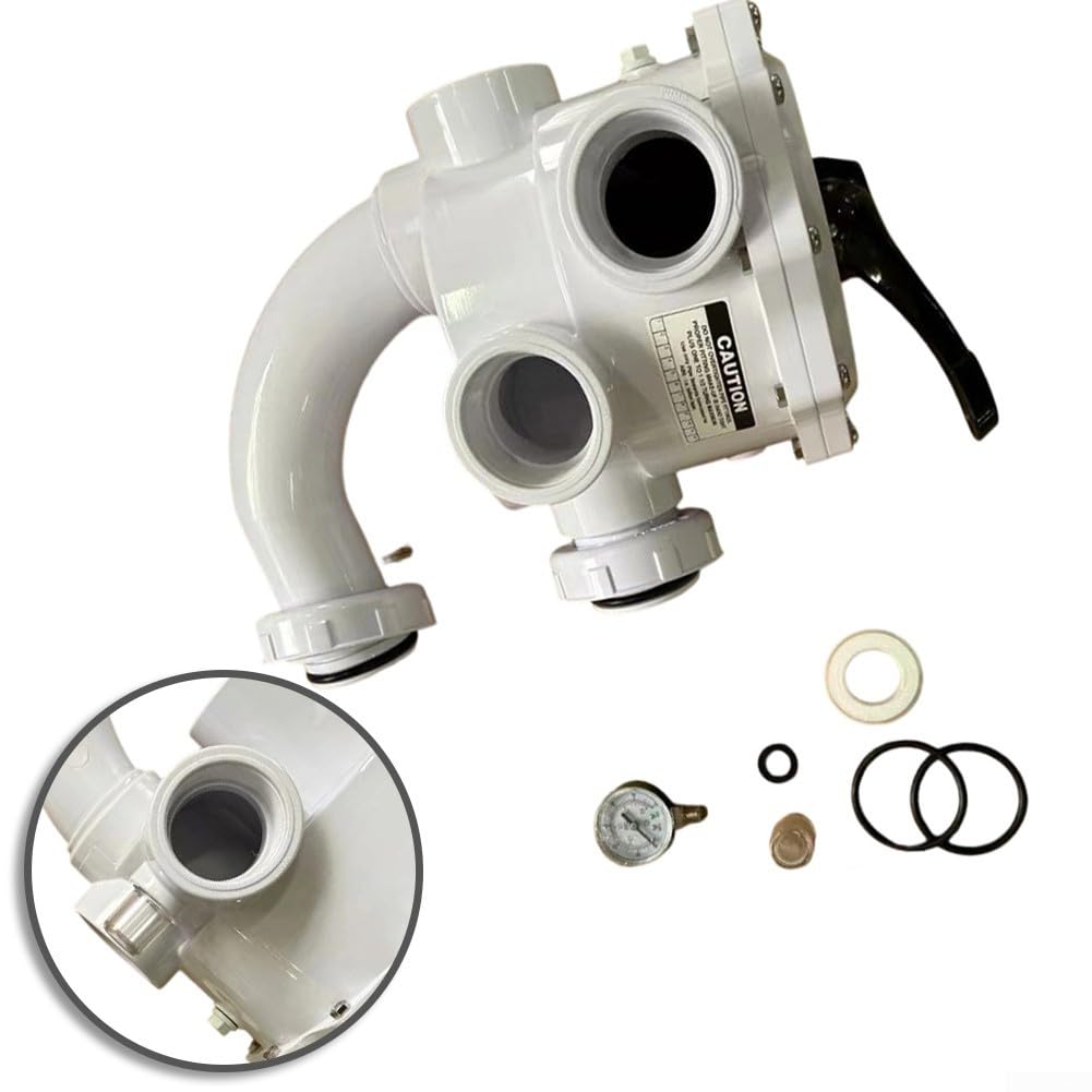 Kit de válvula multipuerto, juego de 7 piezas para sistemas de 2 pulgadas, reemplazo de filtro de arena y D.E. Fácil instalación, prevención de fugas, flujo eficiente para mantenimiento de piscinas