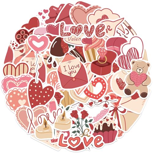 HDGSAFD 100 Autocollants D'Éléments d'amour, Autocollants Romantiques, Autocollants Esthétiques, Peuvent Décorer des Albums, des Albums Photo, des Valises, des...
