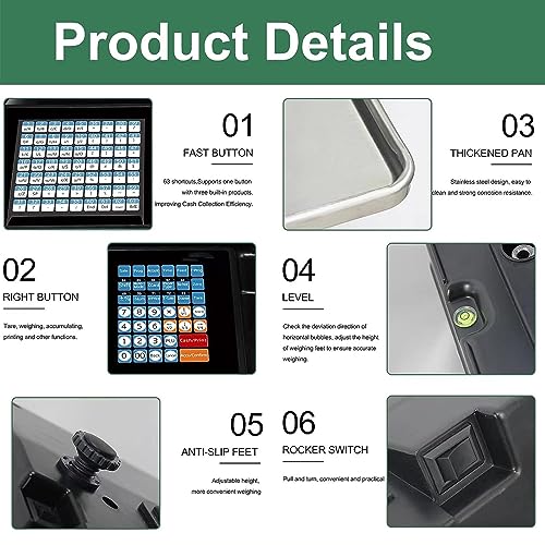 Báscula digital comercial con impresora térmica miniatura 4