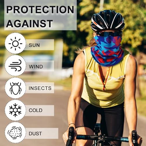 Bonuci 100 Pcs Neck Gaiter Bulk Seamless Neck Gaiter Face Coverings Breathable Elastic Headwear Bandana for Women Men3