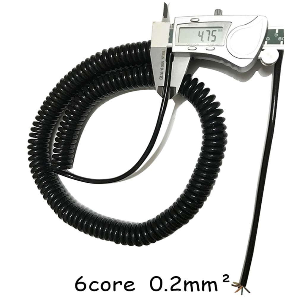 Zwijany przedłużacz, Kabel wielożyłowy, spiralny, 6-żyłowy, przedłużacz sieciowy 0,2 mm2, 1-3 metry(1 Meter)