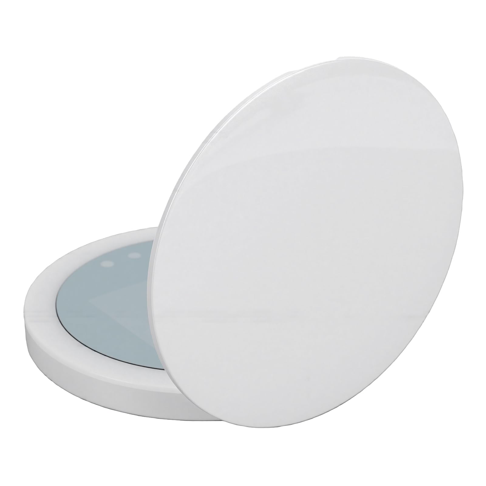 Jiawu Specchio per Prova Protezione Solare, Schermo HD Ingranditore 2X con Luce Anulare a LED Fotocamera per Prova Protezione Solare, Specchio per Trucco Portatile con Batteria USB C Ricaricabile per
