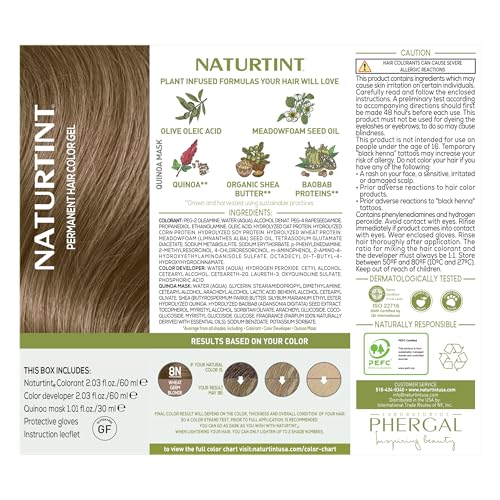 Image of Naturtint 8N Wheat Germ Blonde Permanent Hair Color (Pack of 6), Ammonia Free, Vegan, Cruelty Free, up to 100% Gray Coverage, Long Lasting Results (Packaging may vary)
