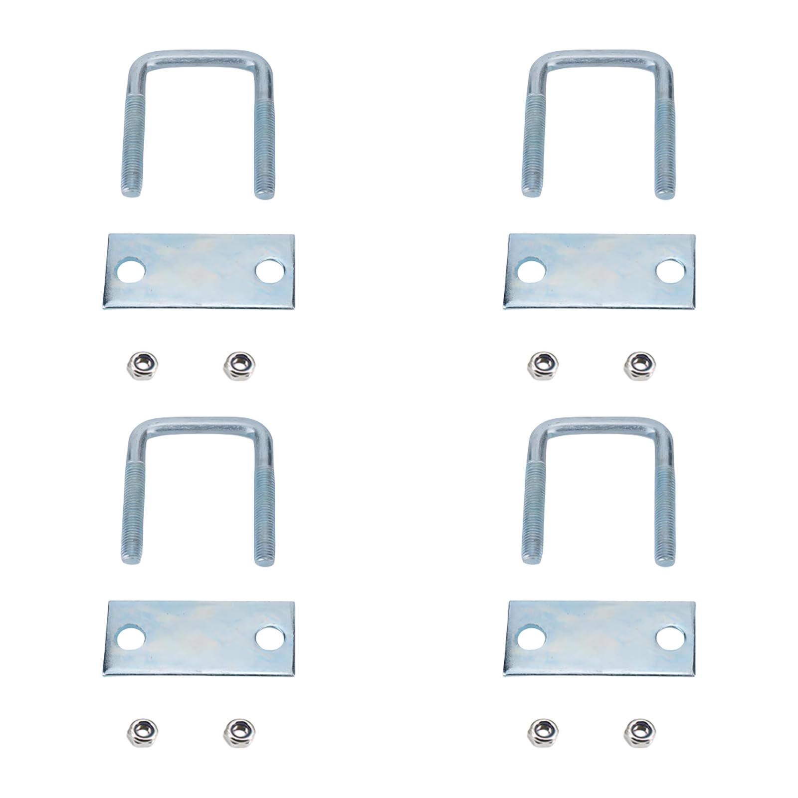 Fexxkg Large 4Pieces Rustproof U Bolt Set Accessory For Locking Spring On Sailboats Ski Boats Trailer Suspensions Easy Setups Stabilizing Spring Clamps