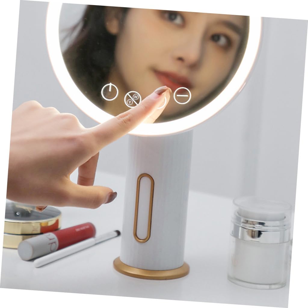 DOITOOL Espejo de Maquillaje LED de Aumento 2000 Mah Blanco | Abs y Vidrio, Carga Usb, Estilo Simple y Aspecto Chic, Adecuado para Mujeres en Cumpleaños y Halloween