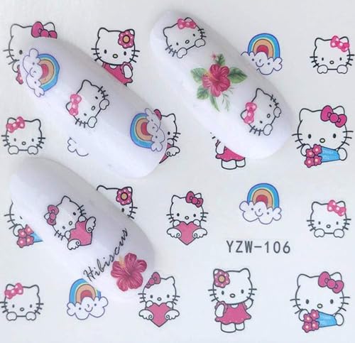PaLiSoL Creations Transform Your Kitty's Claws into Kawaii Art! Kitty Nail Decals Stickers with Rainbows, Bows, and Pink & Blue Designs – Perfect for All Cat Lovers! Crown, PLSC_YZW-106