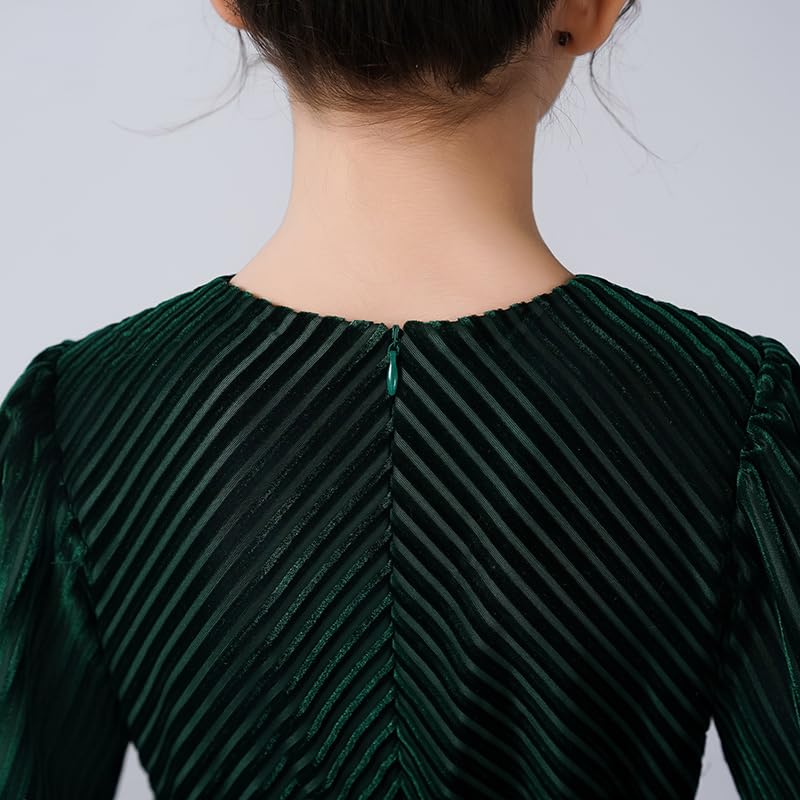 dideyttawl Girls Short Velvet Tulle Dress Long Sleeves Knee Length Elegant Formal Dress Round Neck Big Bow Flower Girl Dress4