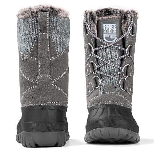 FREE-SOLDIER-Womens-Snow-Boots-Waterproof-Warm-Winter-Boots-for-Women-Outdoor-Comfortable-Fashion-Boots-Duck-Boots-Cold-WeatherGrey-8