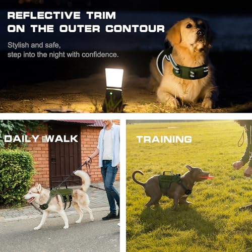 Dog Harness for Large Dogs Heavy Duty, Tactical No Pull Dog Harness with Molle System, Easy On and Off Service Dog Vest, Breathable Padded, Adjustable Reflective Pet Vest for Walking Hiking Training - Image 5