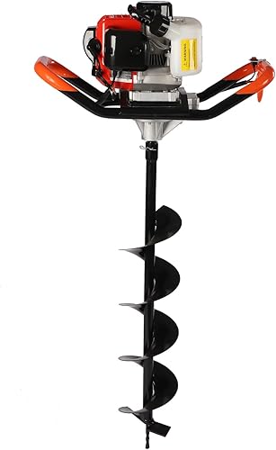Miniatura 8 de OCASAMI Excavadora de agujeros de poste de taladro alimentada por gas 52CC 2 tiempos, taladro de tierra EPA con broca de 4", 6" y 8" y varilla de