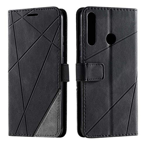 SONWO Case for Huawei Y7P Case, Premium Leather Flip Wallet Case Magnetic Closure Card Slots Kickstand Phone Case for Huawei Y7P, Black