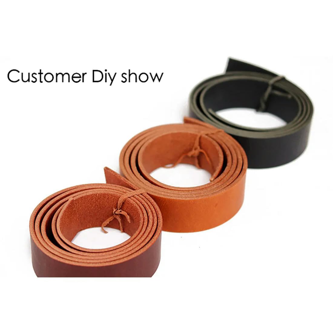 QQLADY Cuir de Vache véritable Pleine Fleur, 3mm 4mm d'épaisseur, Tannage végétal, matériau de Ceinture Artisanal
