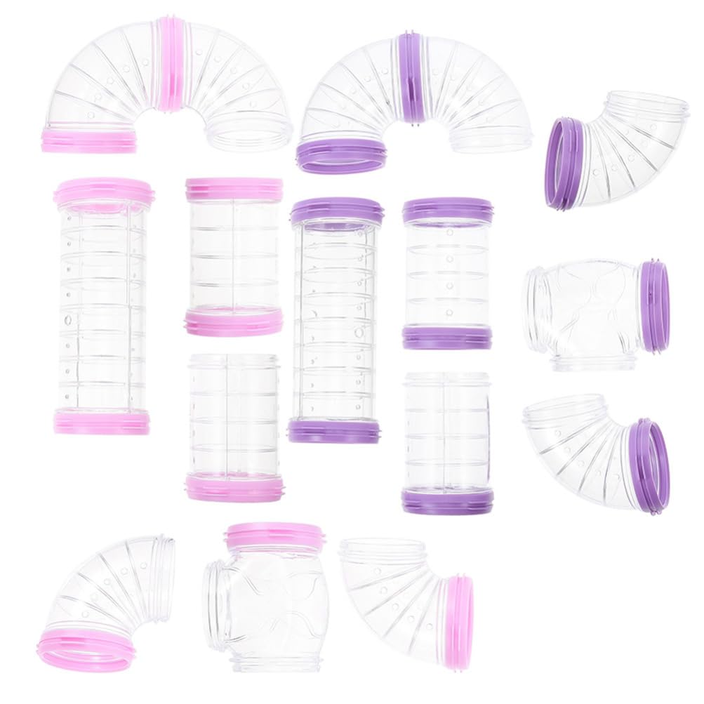 Toddmomy 16 Tubos para Jaula De Hámster Juego De Túneles De Bricolaje Transparente 5.90X2.36X2.36In Conectores Resistentes para Actividades De Hámster Interior Y Exterior
