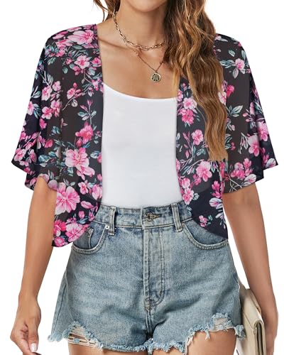 Image of ZNVGIRL Women Shrug Chiffon Cardigans Open Front Short Sleeve Bolero for Evening Dressy 2026
