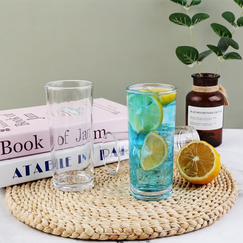 BTGLLAS Highball Glasses Set of 6-240ml Tall Water Glasses for Mojito, Whiskey, Cocktails - Clear Drinking Glassware for Kitchen - Tall Drinking Glasses Set for Mixed Drinks (6) - Image 6