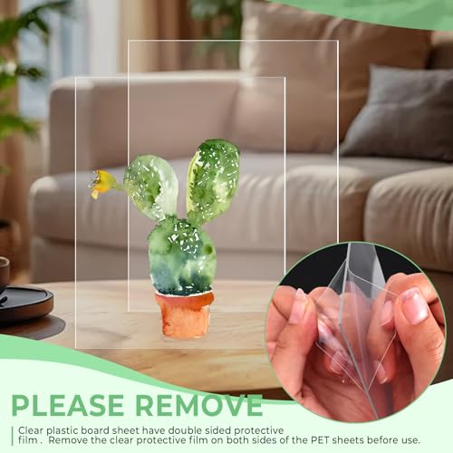 Image of TKOnline 6 PCS Plexiglass Sheets, 8.5 inch x 11 inch x 0.04 Clear PET Sheet Panels, Clear Acrylic Plastic Sheet for Picture Frame, Invitations, Poster Frames Plastic Board