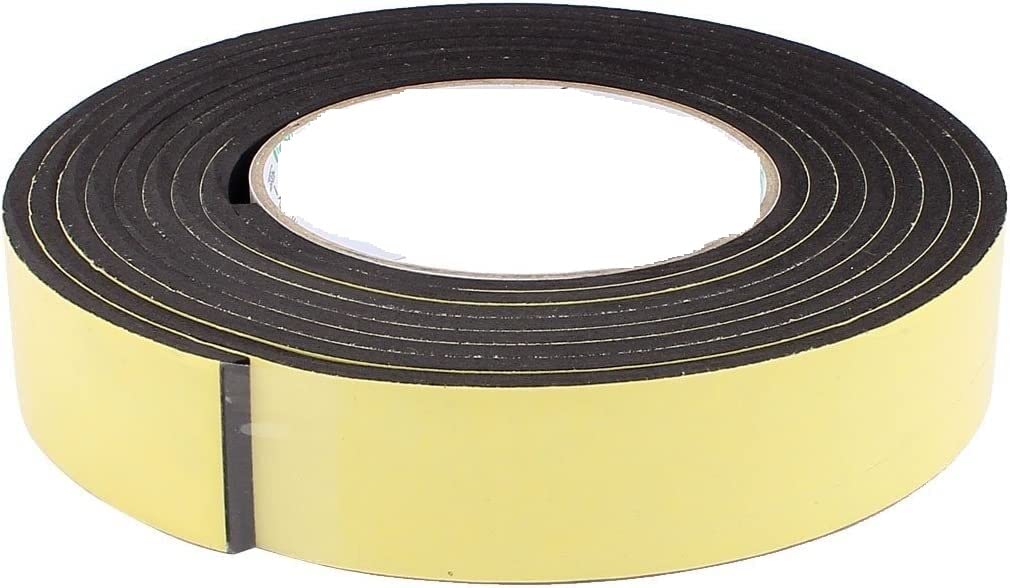 Espuma aislante, tira de espuma autoadhesiva, 2 uds., 3CM de ancho, 3 metros de largo, 4MM de espesor, una cara (Color : Schwarz)