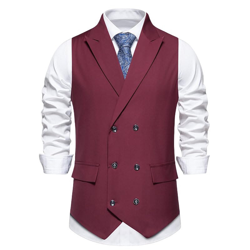 Sommeranzugweste Für Herren, Klassische Zweireihige Anzugweste, Einfarbig, Reversweste, Ärmellos, Business Rauchweste, Jacke, Hochzeit, Party, Tanktops