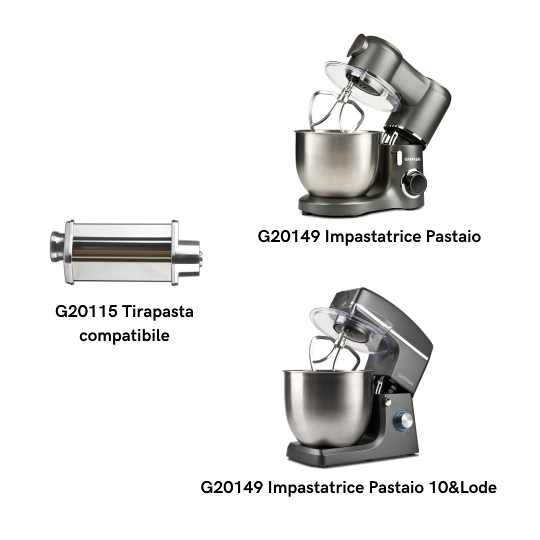 G3 Ferrari G20115 Accessorio Tirapasta Compatibile con i modelli G20113, G20120 Pastaio10&lode e G20149 Pastaio, Acciaio Inossidabile