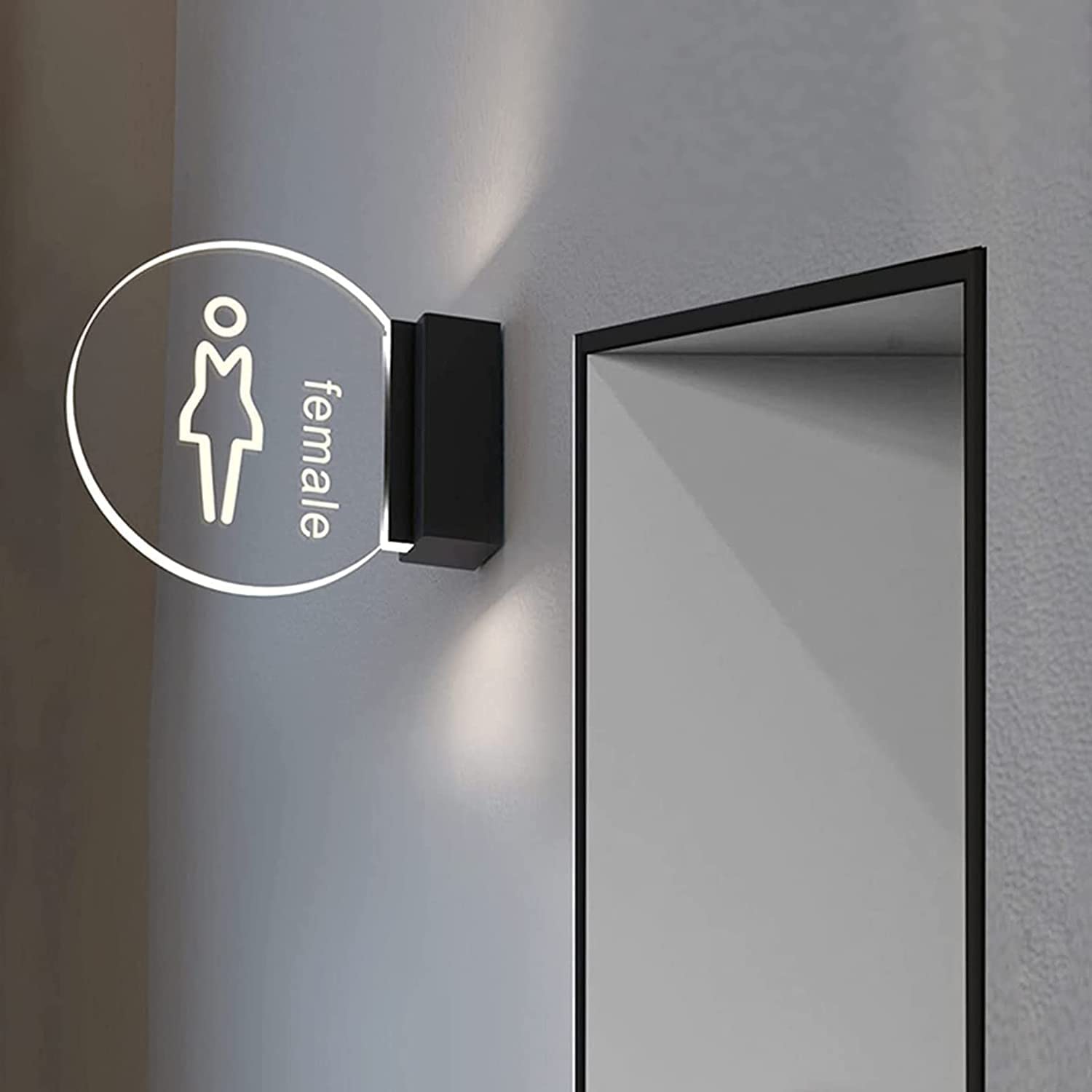 Cartello LED Per Bagno ZoRHac - Insegna Acrilica Moderna Unisex Con Luci A LED - Foto 4